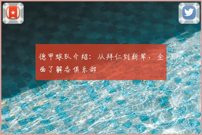 德甲球队介绍：从拜仁到新军，全面了解各俱乐部